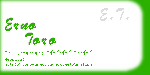 erno toro business card